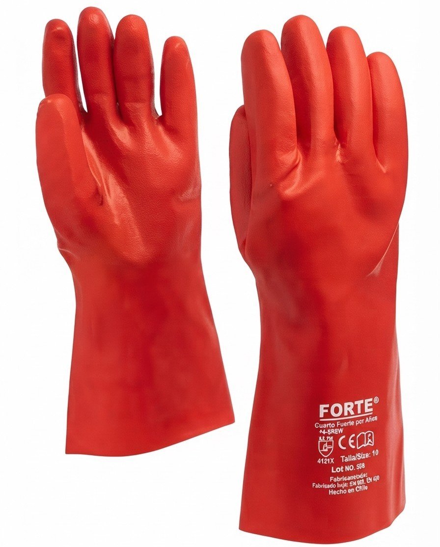 Guante de P.V.C Rojo de 14" y 18"