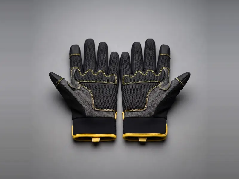 Par de guantes de trabajo negros con refuerzos
